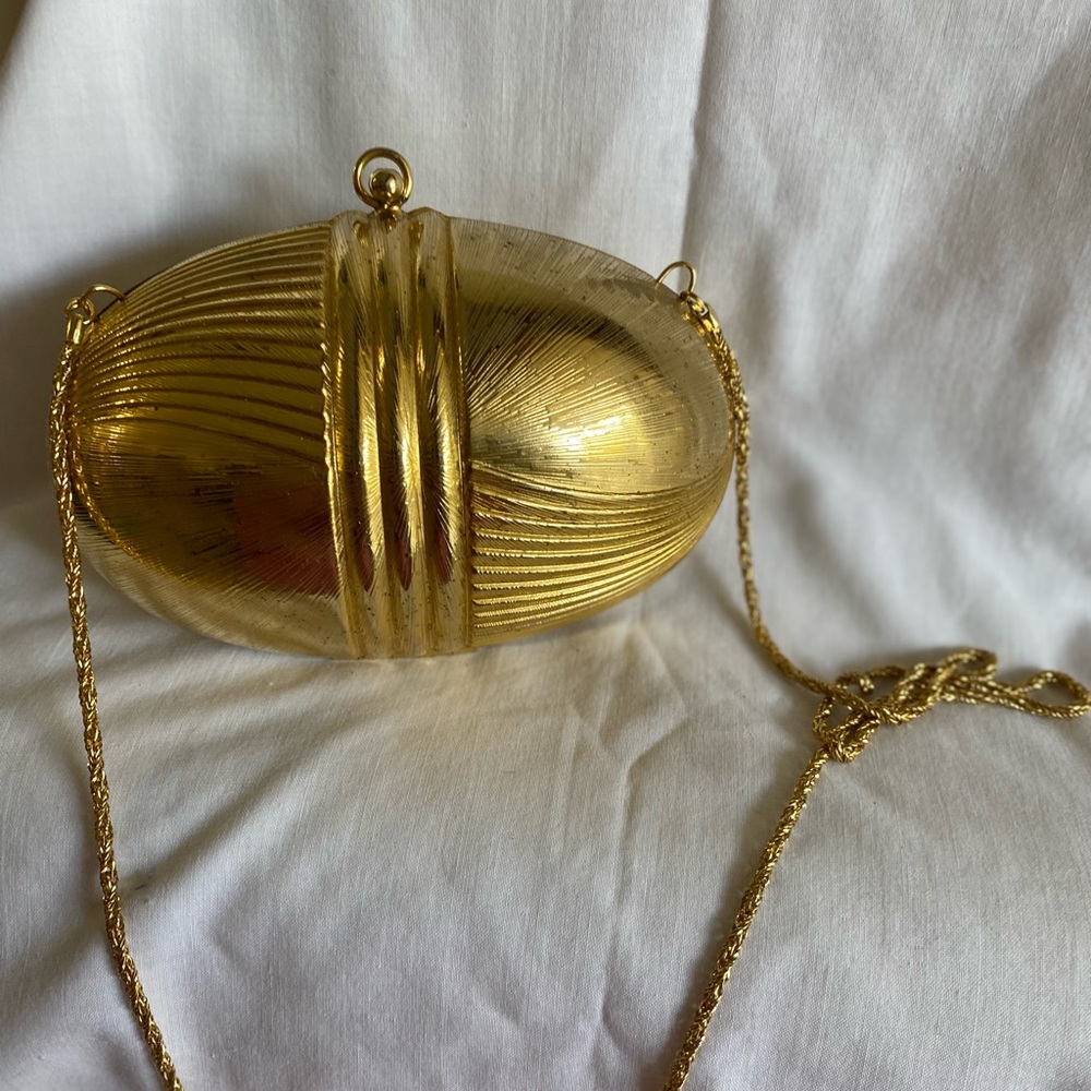 Stunning Gold Oval Clutch made out of Brass